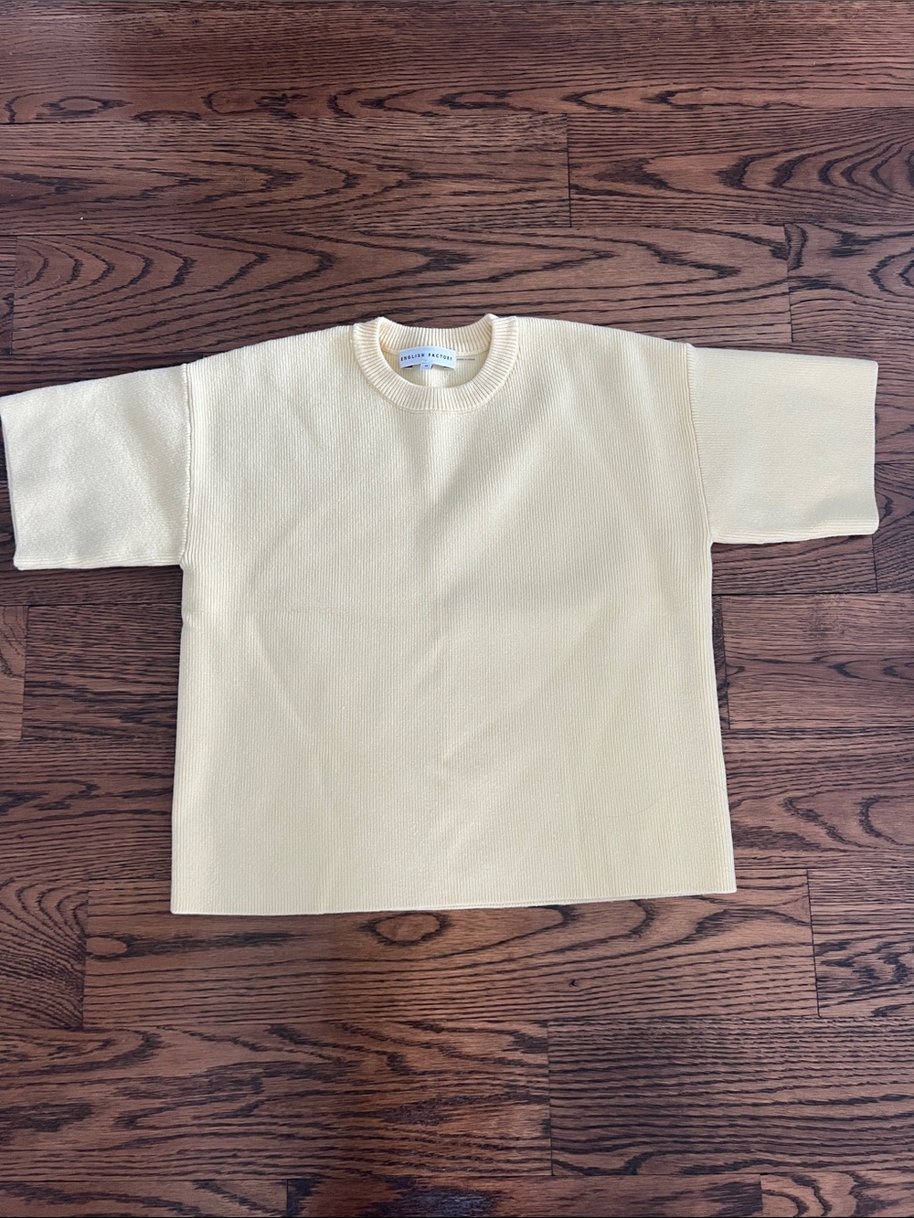 Yellow Short-Sleeve Knit Top